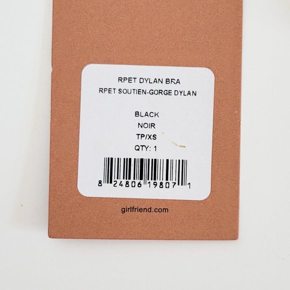 Girlfriend Collective Black Dylan Bra & RPET High-Rise Bike Shorts Set - Size XS - Picture 8 of 15